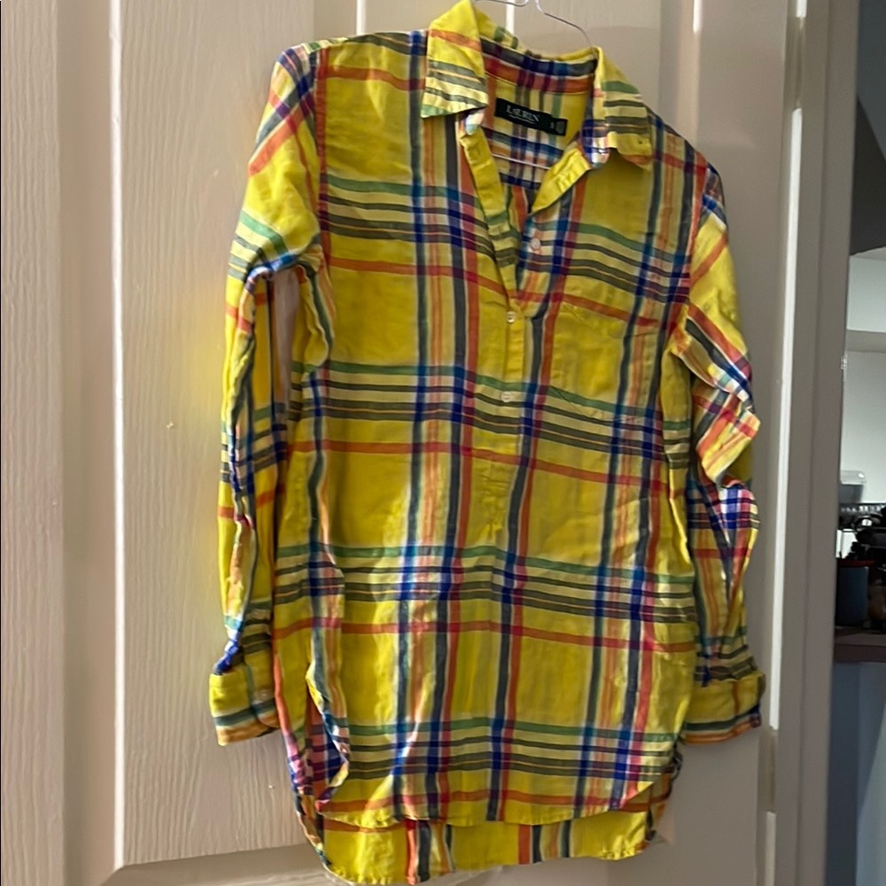 Ralph Lauren Yellow Plaid Blouse
